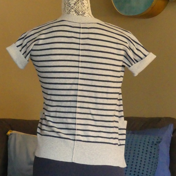 CLASSIC Striped Short Sleeve Cardigan - Picture 4 of 5